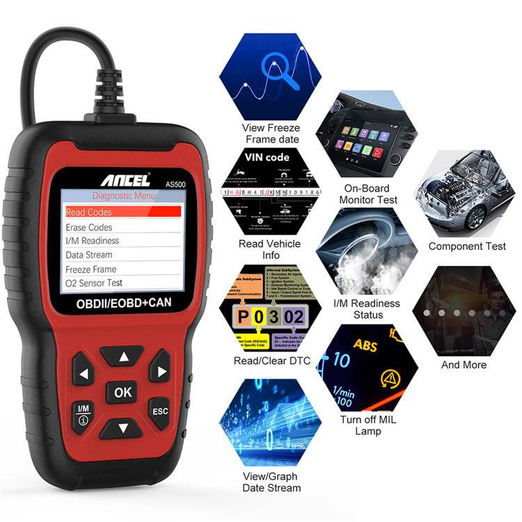 Power Tools English - Ancel AS500 OBD2 Scanner automatique d'énergie