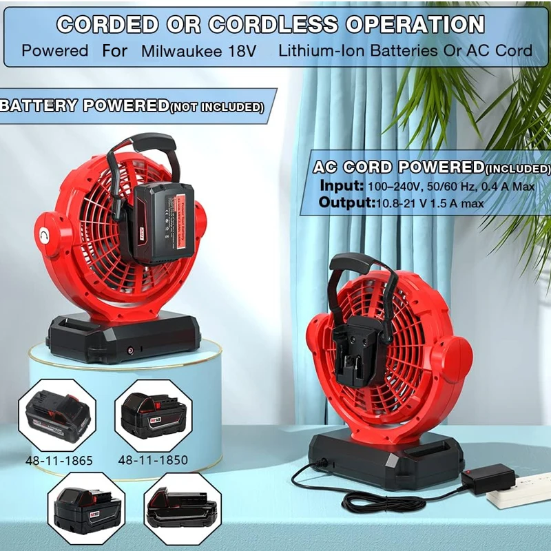 Power Tools Construction - Ventilateur sans fil pour batterie Li-ion