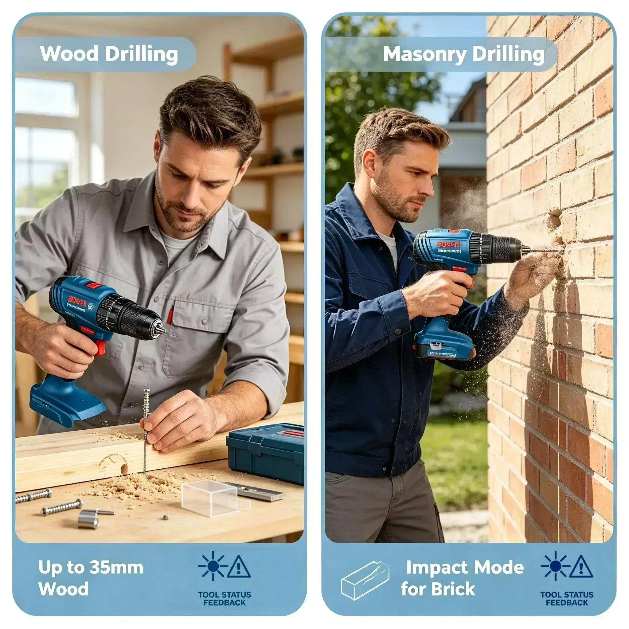 Bosch Drill Gsb 18V - Perceuse à percussion sans fil Bosch