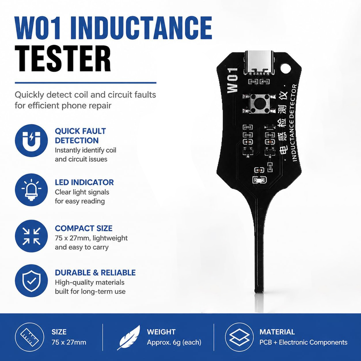 Power Tools Plus - Testeur d'inductance de type C W01,