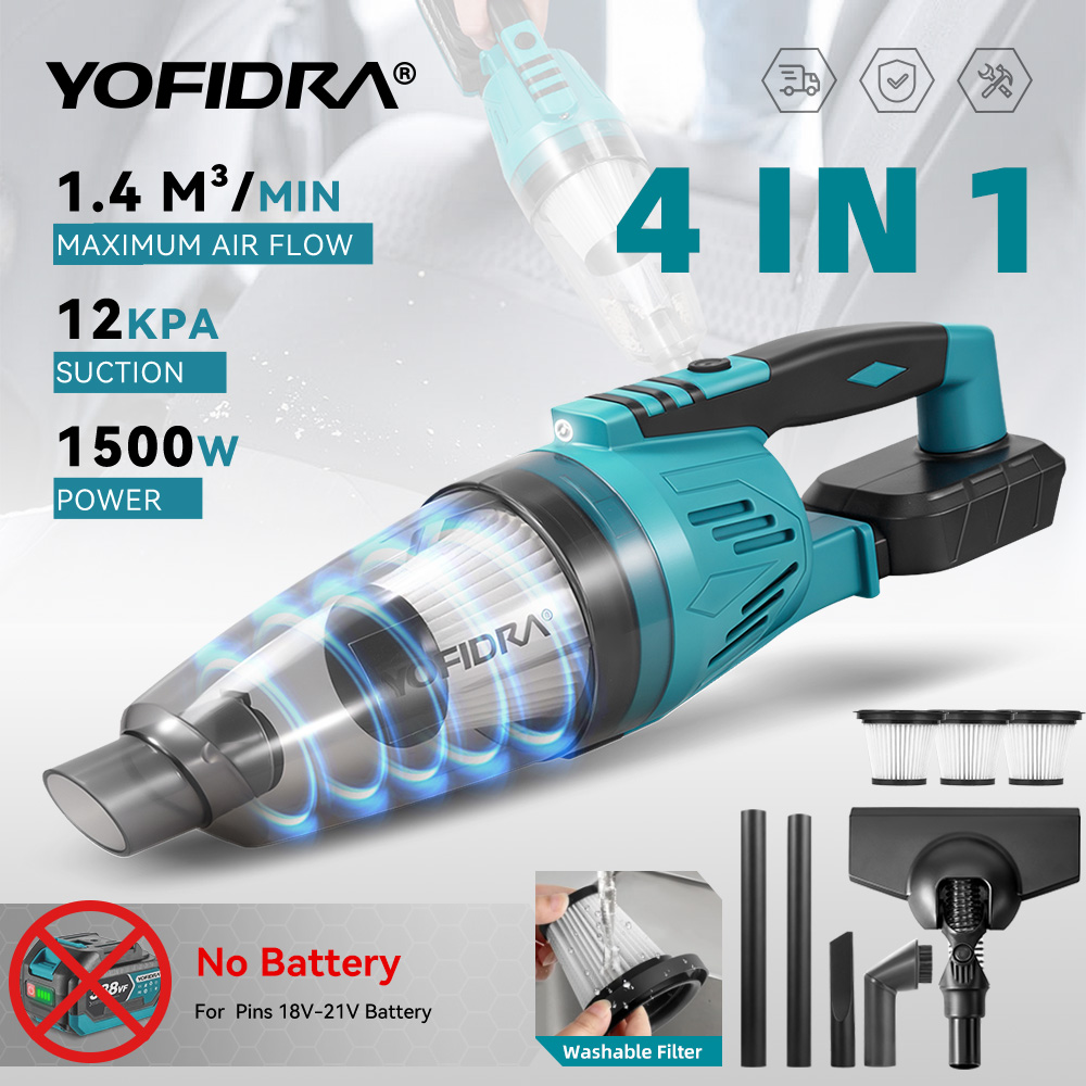 Power Tools Automotive - YOFIDRA 1500W 12KPA aspirateur électrique 4IN1