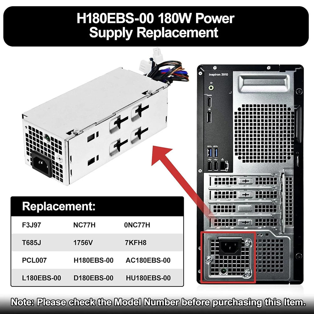 Power Tools Wholesale - Alimentation électrique 180W AC180EBS-00 pour Dell