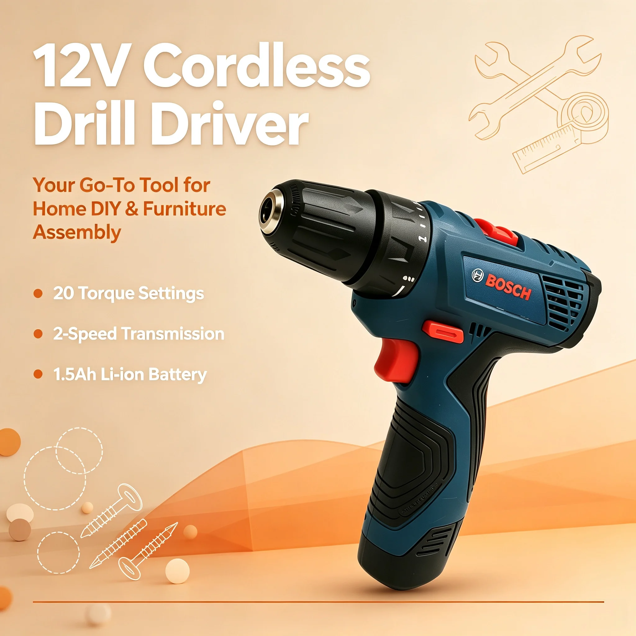 Power Tools Hand Tools - Perceuse à main multifonction Bosch GSR120,
